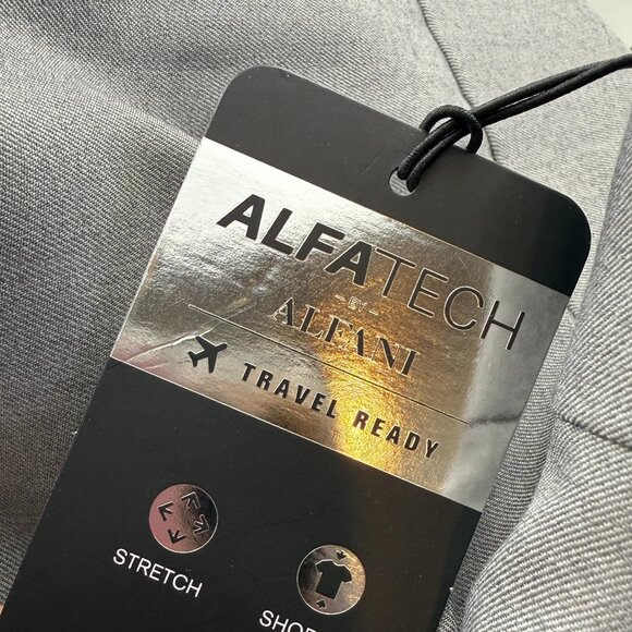 New Mens ALFATECH ALFANI Suit Pants Gray Black Stripe 32W 34L Slim Fit $135 - Picture 10 of 16